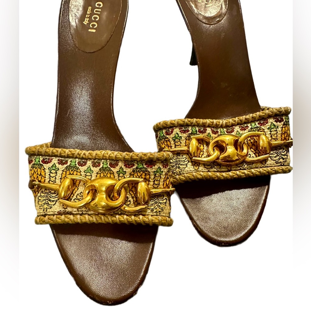 Gucci Heeled Sandals - Pineapple Pigma Canvas - Picture 2 of 6